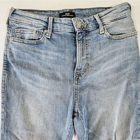 True Religion Starr Straight Fit Mid Rise Cropped Biteout Hem Destructed Jean 28 - Picture 11 of 15